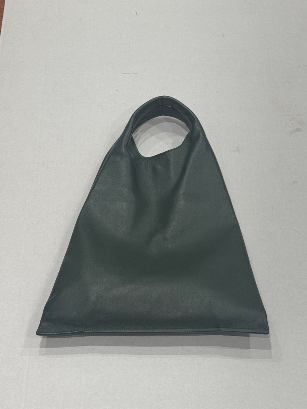 COS Deep Green Structured Arm/ Handbag Tote with Cutout Handle